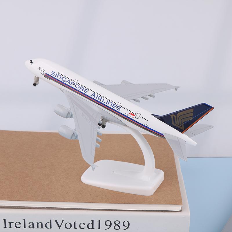 

20Cm Plane Model Boeing A380 Singapore Airlines Aircraft Alloy Simulation Airplane Model Aircraft For Kids Toys Christmas Gift