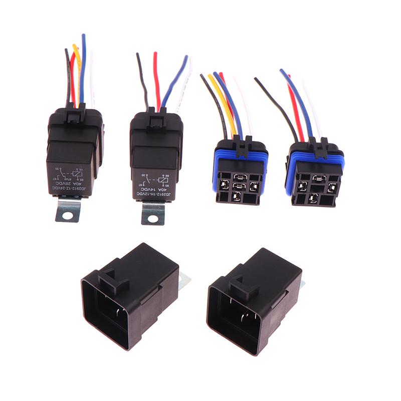 1 Set Car Relay With Socket Dc 12/24V 40A 4/5Pin Amp Waterproof Relay Harness Tinned Copper Wires 5-Pin Spdt For Boat Auto Fan