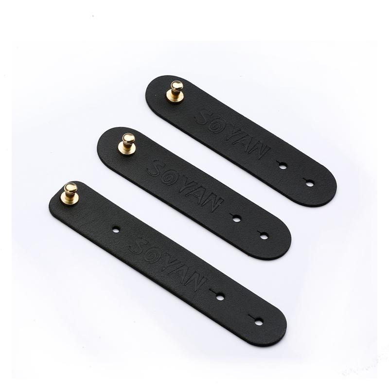 

SOYAN 3PCS/Lot PU Leather Earphone Bobbin Winder Cable Organizer Light Brown