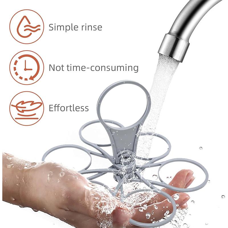 Reusable Drink Carrier Foldable 6-layers Reusable Drink Holder with Handle Outside Portable Coffee Cup Racks Bar Tool for Party