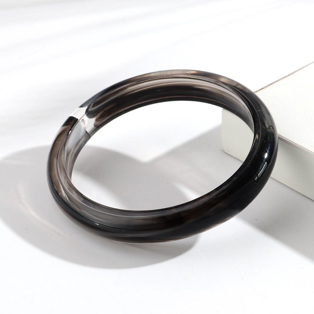 New Colorful Thin Round Acrylic Bangles for Women Boho Fashion Resin Circle Stackable Bracelets Statement Wrist Jewelry Gifts