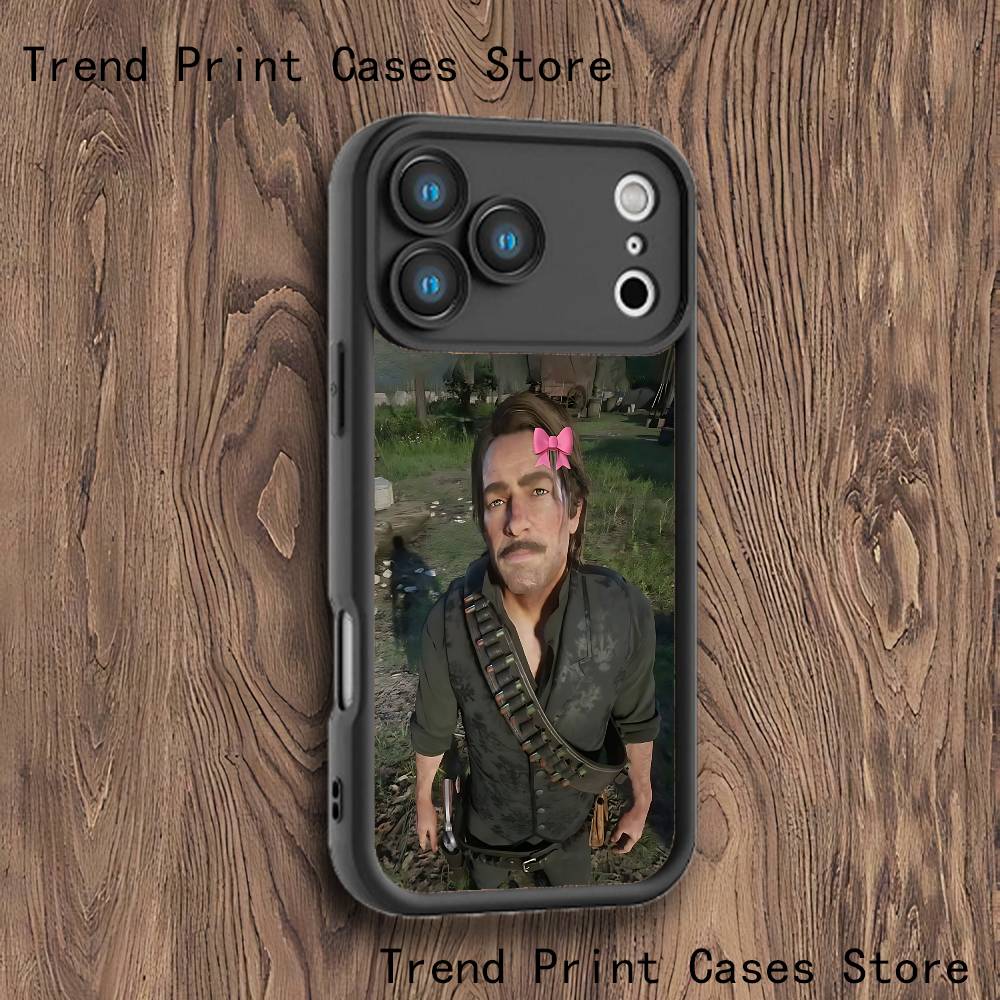 A-Arthur M-Morgan Phone Case For iPhone 17,16,15,14,13,12,11,Pro,Max,Plus,X,XS,SE4,E,Mini Black Thickened border Case