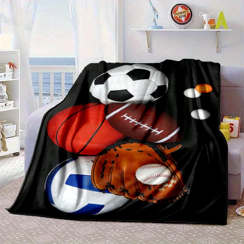 Sports Equipment Collection Blanket Flannel Blanket for bed, sofa, Camping, Hiking, Picnic Essentials, gift for family Fan gifts