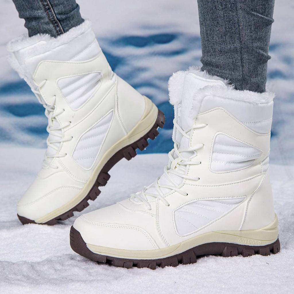 Women's Fleece-Lined High-Top Snow Boots - Warm, Thick, Plus Size Cotton Short Boots for Autumn/Winter Fashion