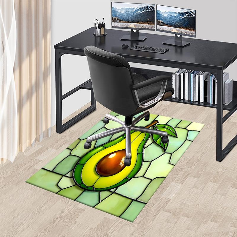 1PC Avocado Stained Glass Non-Slip Floor carpet, suitable for Office, bedroomand playrooms. It can also be used as a sofa footrest cover-T65