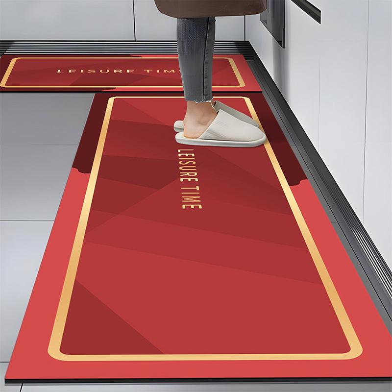 Morandi Style Square Kitchen Foot Pad Water Absorption Oil-absorbent Mat for Household Easy-to-make Soft Diatom Mud Floor Mat