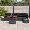VidaXL Ensemble salle à manger jardin 7 pièces avec coussins noir poly rattan acacia 3349974