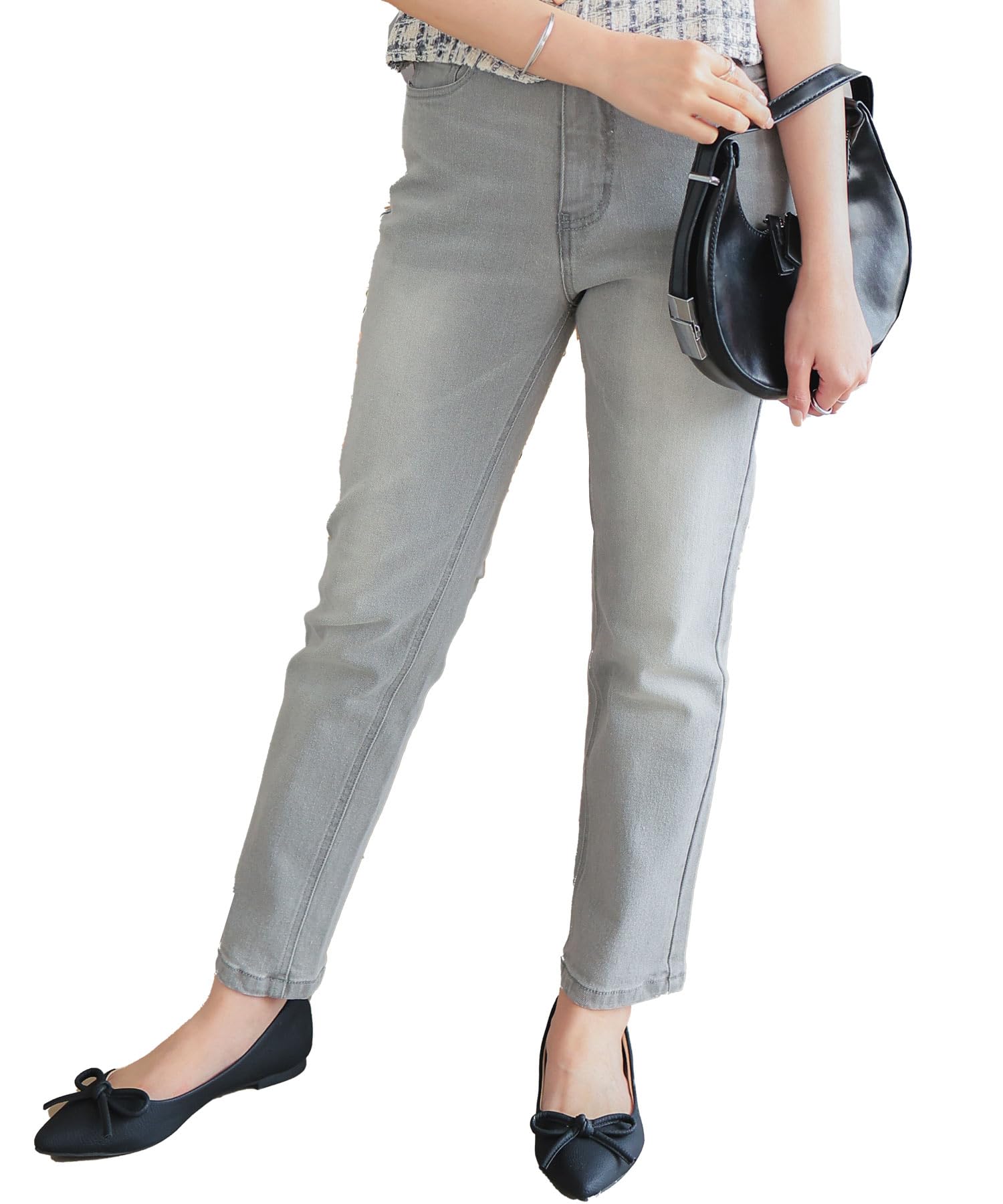 Kobe Lettuce Petit Lettuce Denim Tapered Pants L Petit Gray [M3786]