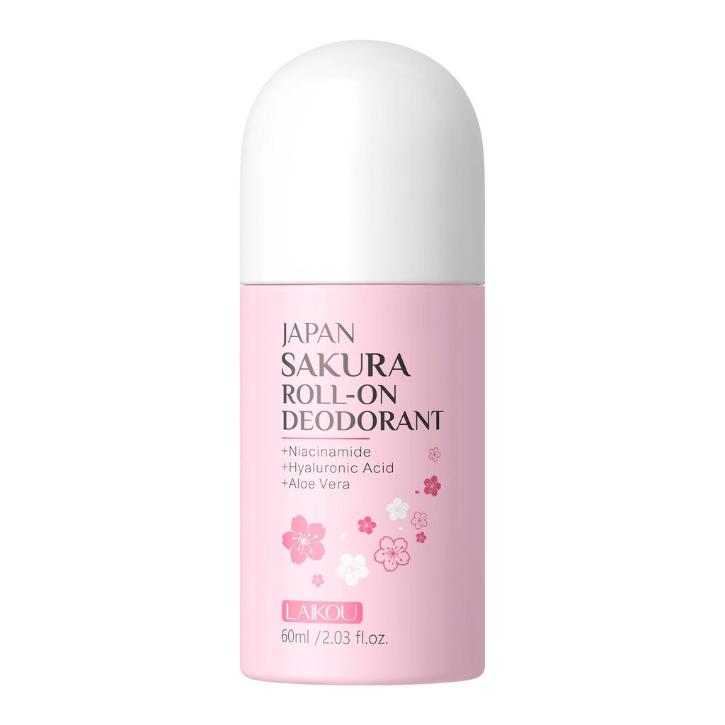 Cherry Blossom Roll On Deodorant 60ml Travel Size Antiperspirant 24h Odor Control Sweat Protection Long Lasting Fresh Scent Port