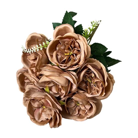 Artificial Rose Bouquet 7 Head Realistic Fake Flower Home Office Wedding Party Table Centerpiece