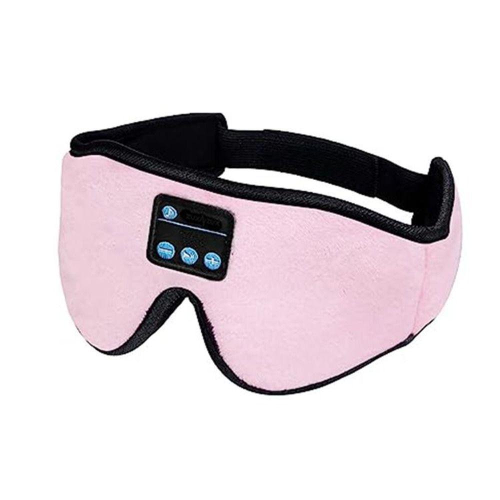 

Bluetooth 5.0 3D Eye Mask Wireless Fleece Headband Stereo Music Play Sleeping Headphones рожевий