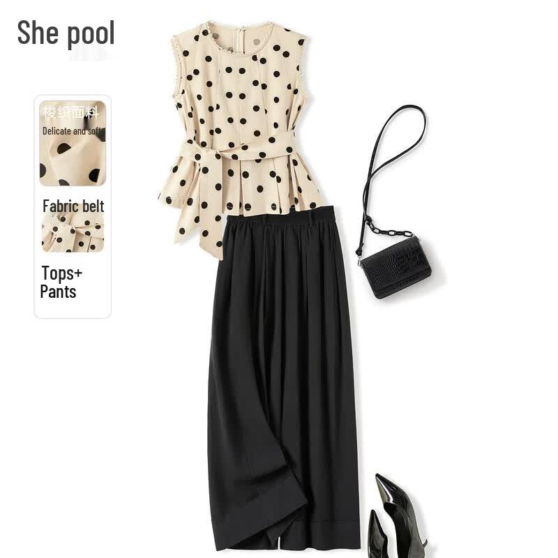 Women s Polka Dot Two-Piece Casual Set 2XL