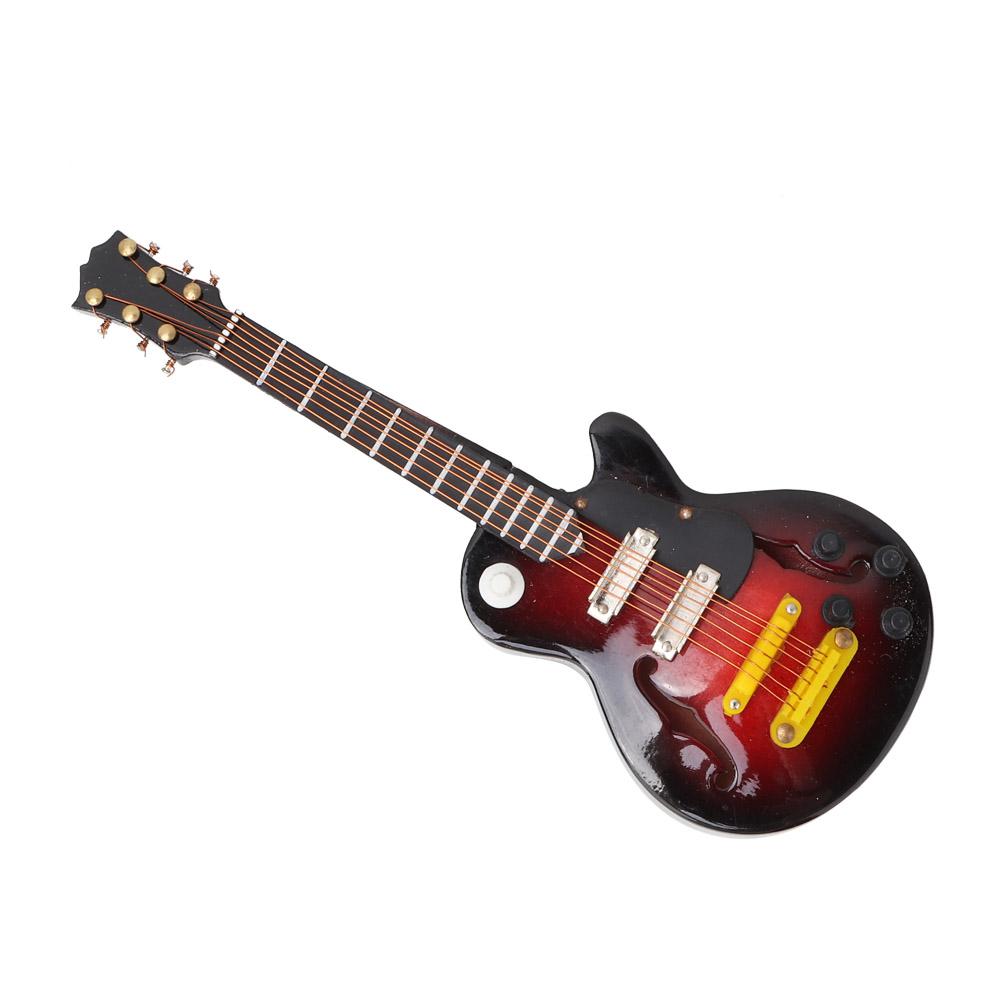 Miniature Tilia Handicraft Guitar Mold Electric Guitar Instrument Model with Gift Package