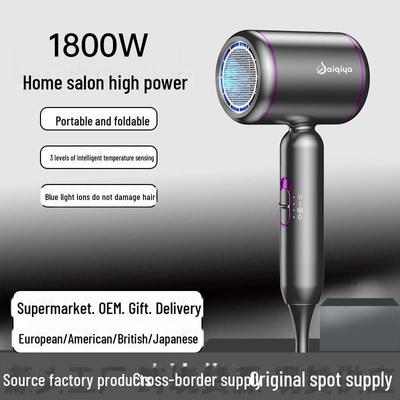 High-Speed Folding Hair Dryer with Blue Light and Constant Temperature for Home and Salon Use