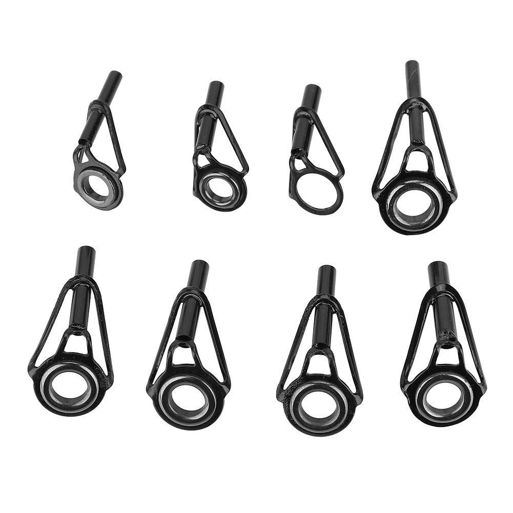 

80pcs Stainless Steel 8 Sizes Fishing Rod Guides Tips Eye Ring Sea Fishing Pole Line Guide