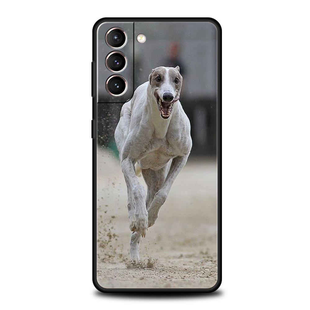 Galgo Greyhound Dog Phone Case For Samsung Galaxy S26 Ultra S25 Plus S24 FE S23 S22 5G S21 S20 Cover Black Soft