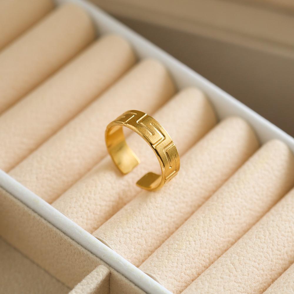 

Ювелирное кольцо с открытым кулоном для мужчин и женщин, регулируемое парное кольцо в стиле ретро Opening adjustable золотой