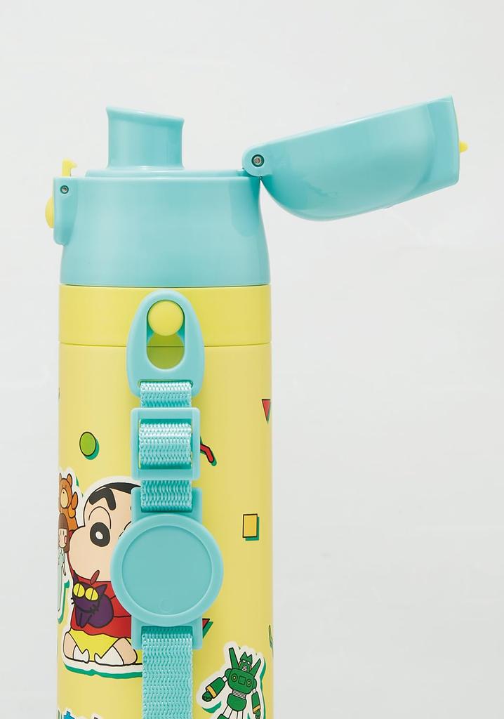 Skater Water Direct Crayon Design for Boys and Stainless Sports Children's Bottle, Drinking, 470ml, Shin-chan 26, Girls, Insulated, Steel,