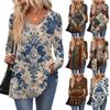 Women's Fashion Casual Long Sleeve Solid Color Shirt Women's V-Neck Tops