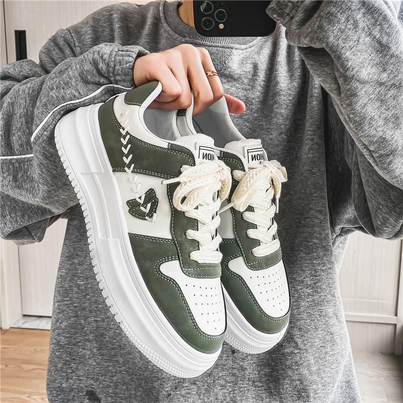 Board shoes men's summer Korean version of versatile breathable wheat ear white shoes youth summer thick-soled casual niche men's shoes