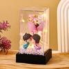 Eternal rose couple doll square flower cover Valentine's Day gift night light creative ornament