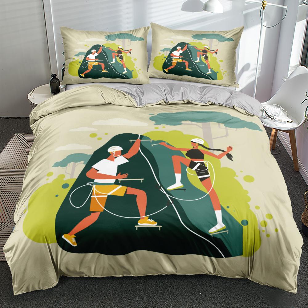 3D Valentine's Day Bedding Set, Couple Down Duvet and Pillowcase, Couple Room Full Size Creative Minimalist Home Textile Valentine's Day Gift