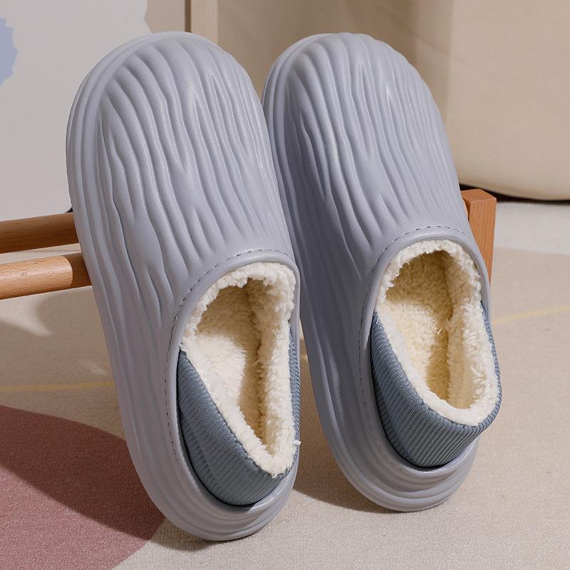 Waterproof bag and cotton slippers Autumn and winter indoor home thick-soled non-slip outer wear velvet warm cotton shoes