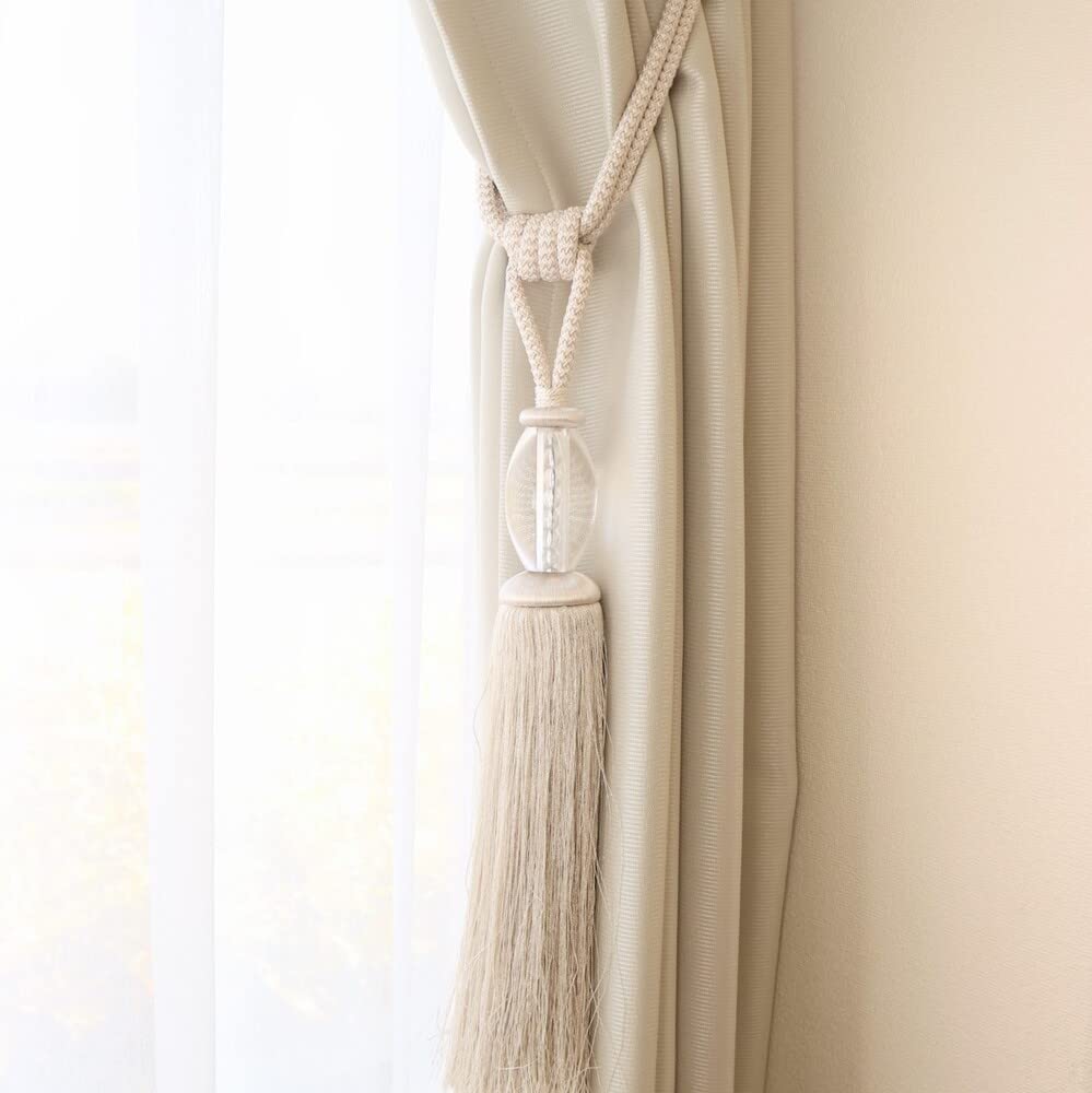 

INTERIX Стильный держатель для штор из стекла, кисточка, цвет слоновой кости, SBM8037Y-2555 слоновая кость