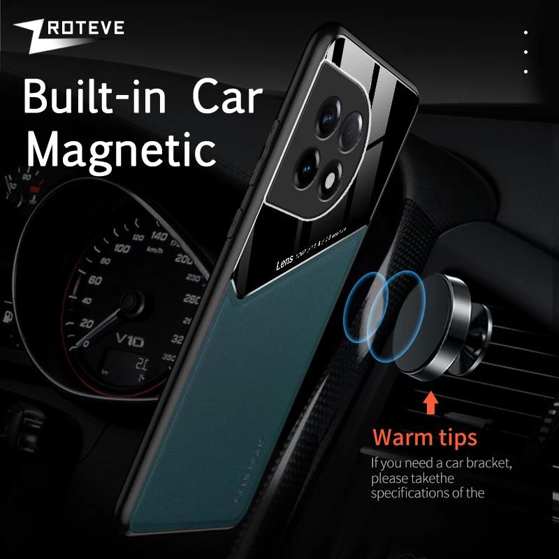 For OnePlus11 Case Zroteve PU Leather Car Magnetic Hard PC Cover For OnePlus 11 11R 12 12R One Plus 10 R 10T OnePlus10 Pro Cases