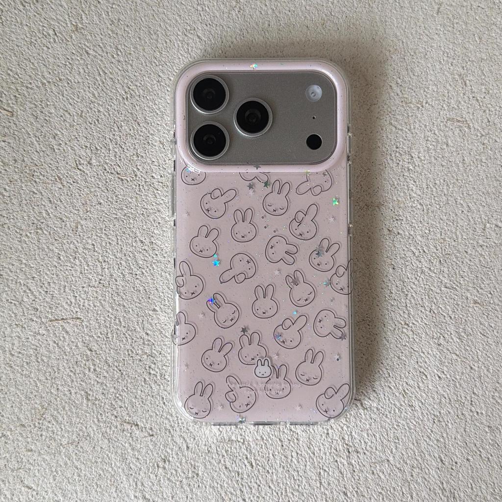 Trendy Double-Layer Pink Miffy Series Drop-Proof Phone Case for Apple iP17 Pro Max
