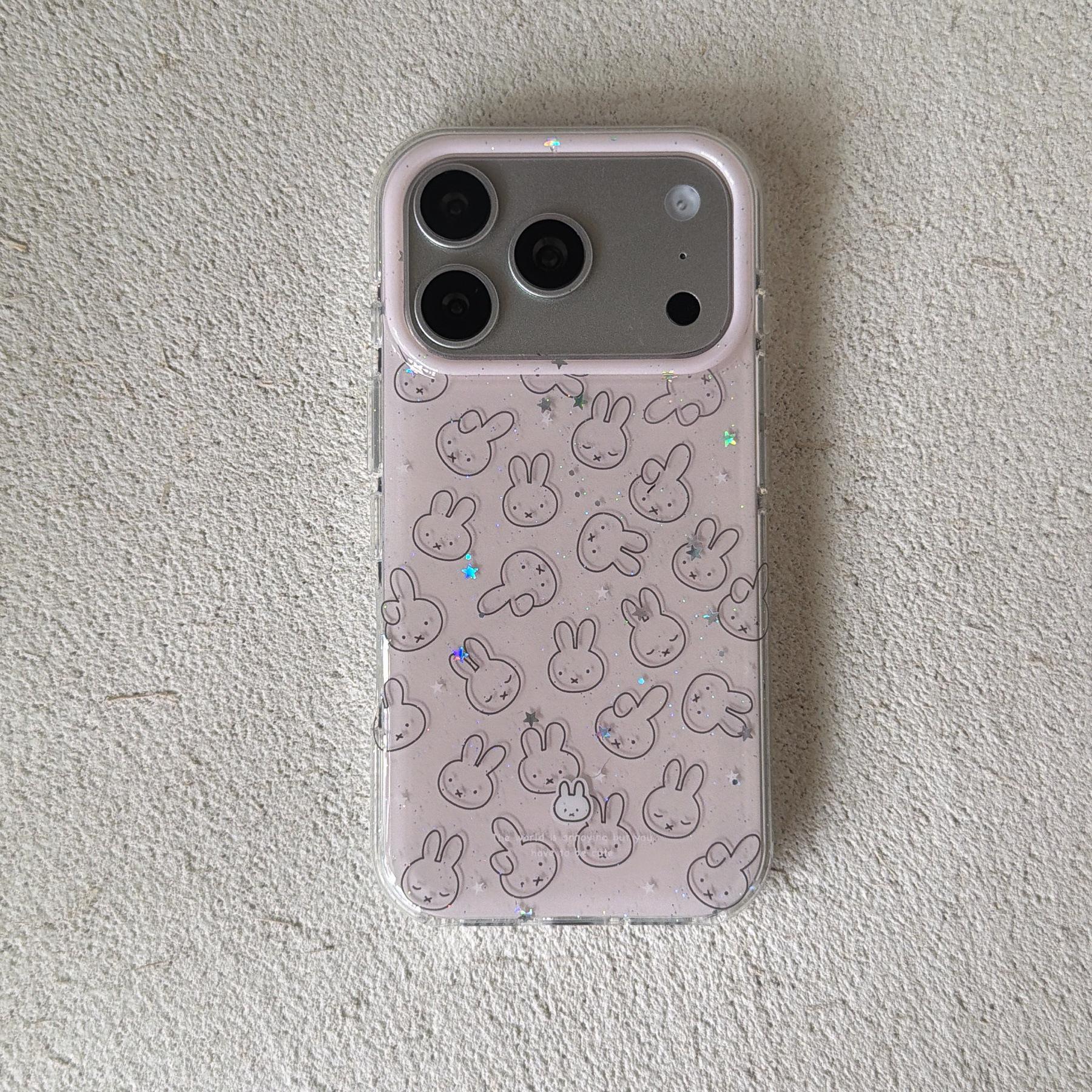 Trendy Double-Layer Pink Miffy Series Drop-Proof Phone Case for Apple iP17 Pro Max iPhone 13