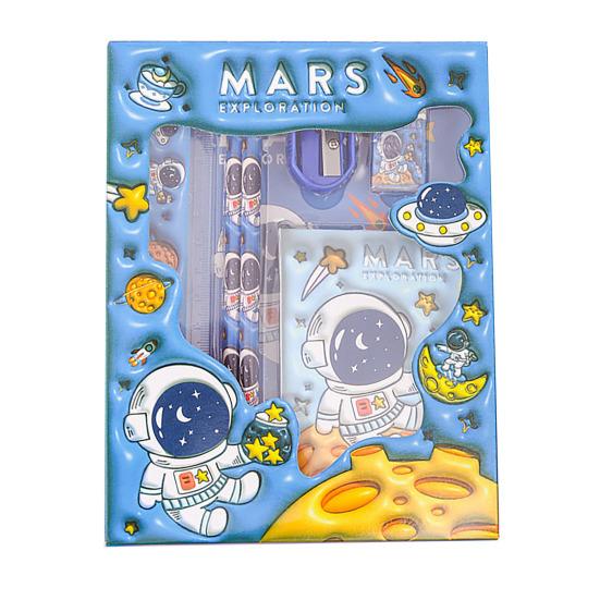 6 Stück Kinder Schreibwaren Geschenkset für Vorschule Kindergarten BPA-Freier Kunststoff Lernstift-Set in Niedlicher Cartoon-Box Praktische Schulmaterialien