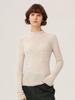Women's Pure Wool Slim Fit Long Sleeve Sweater with Half High Neck