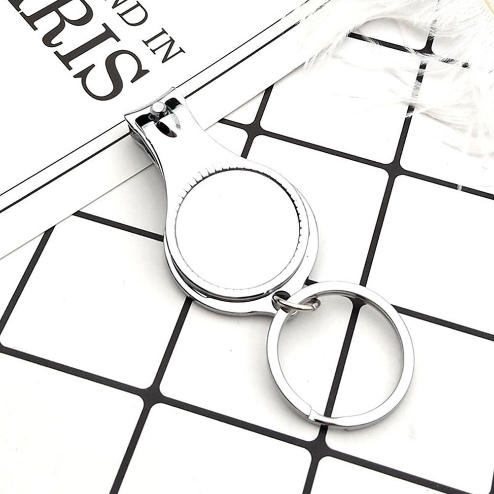 3 In 1 Multifunction Round Bottle Opener Nail Clippers Key Chain