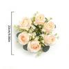 23/33cm Size Artificial Flowers Wreath Silk Material Garland Style Artificial Flowers Garland Wreath Shape Silk Fake Flower