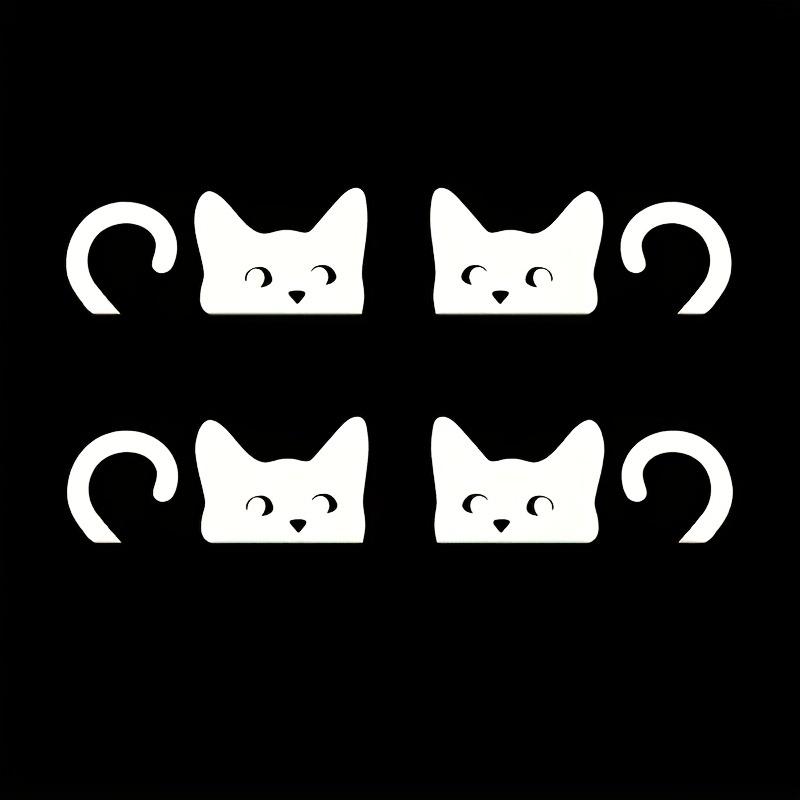 4PCS Car Rearview Mirror Peeking At Cat, Stealing Glances, Funny Stickers, Cartoon Decorative Stickers