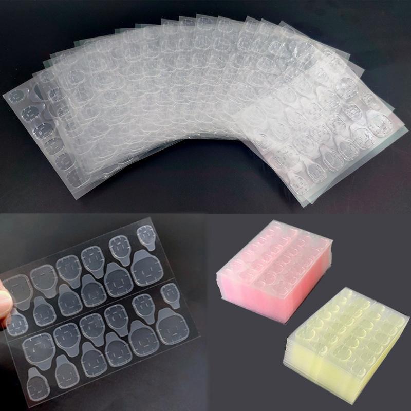 50 Sheets Double Side Adhesive Tape Glue Sticker False Nail Glue For Fake Nails Tips Clear Jelly Gel Pad Press On Nails Manicure