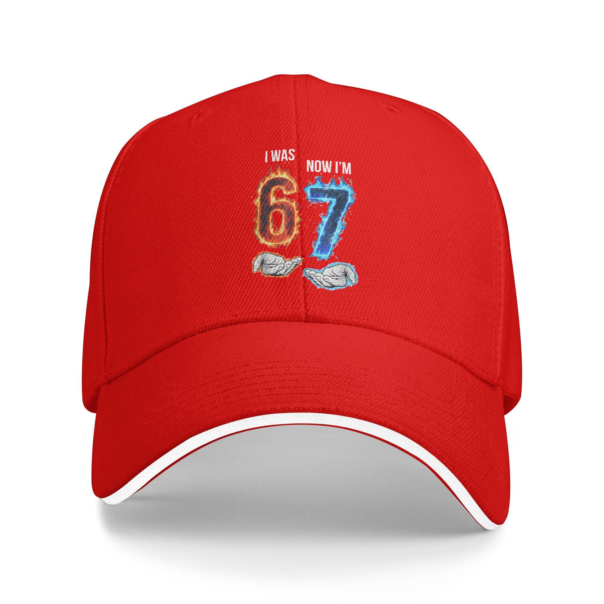 

I was 6 Now Im 7 Meme Hands 7th Birthday Flames Fire Baseball Cap Fashion UnisexTeens Trucker Hat Print Baseball Caps Present One Size