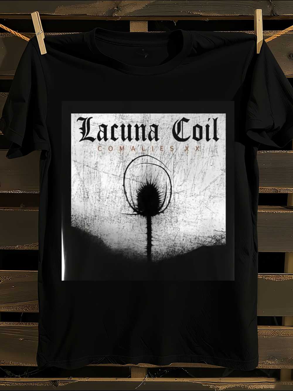 Lacuna Coil Gothic Lettering & Dandelion Graphic T-Shirt XXXL