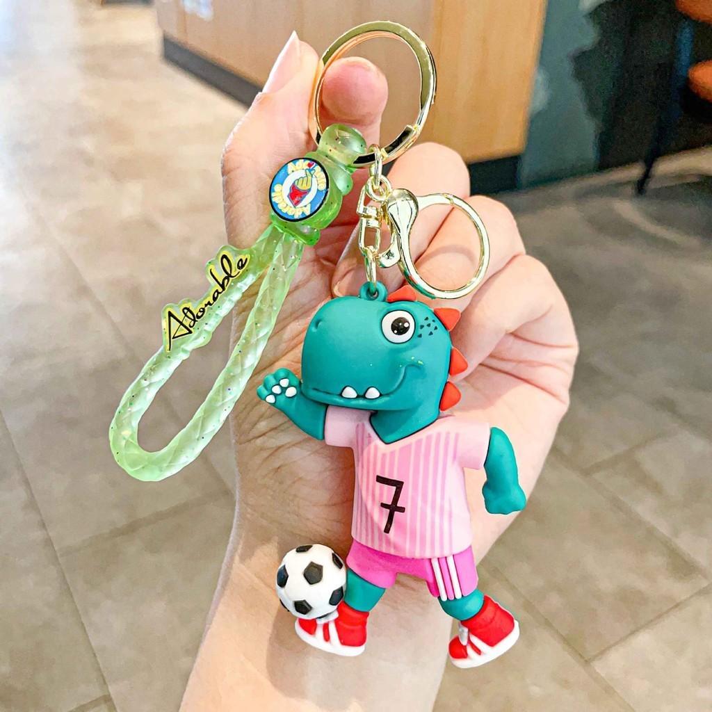 And Fun Soft Silicone Football Dinosaur Keychain Ideal For Promotional Gifts