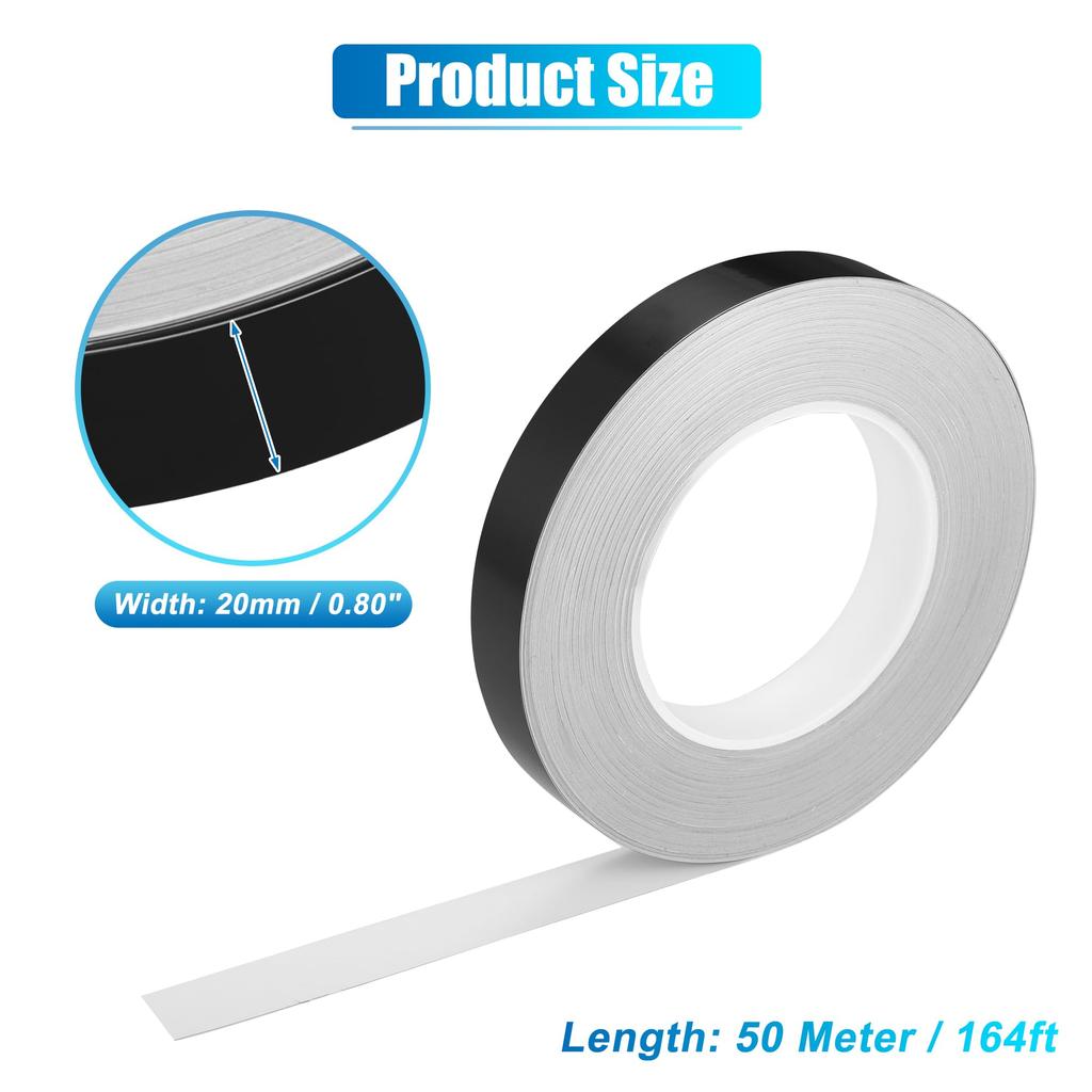 X AUTOHAUX 164ft Decorative Strip Waterproof Reflective Tape Sticker, Vehicle Warning Tape Black 20mm