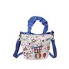 New Shoulder Messenger Bag Style Cute Cartoon Canvas Bag Women's Large-capacity Commuter Bucket Bag