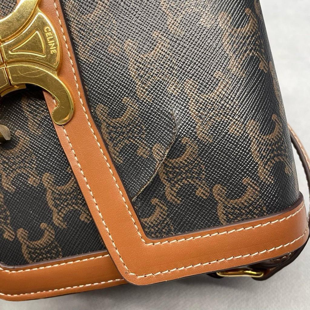 [Pre-Owned] Teen Triomphe Canvas And Leather Shoulder Bag - Good #P89874
