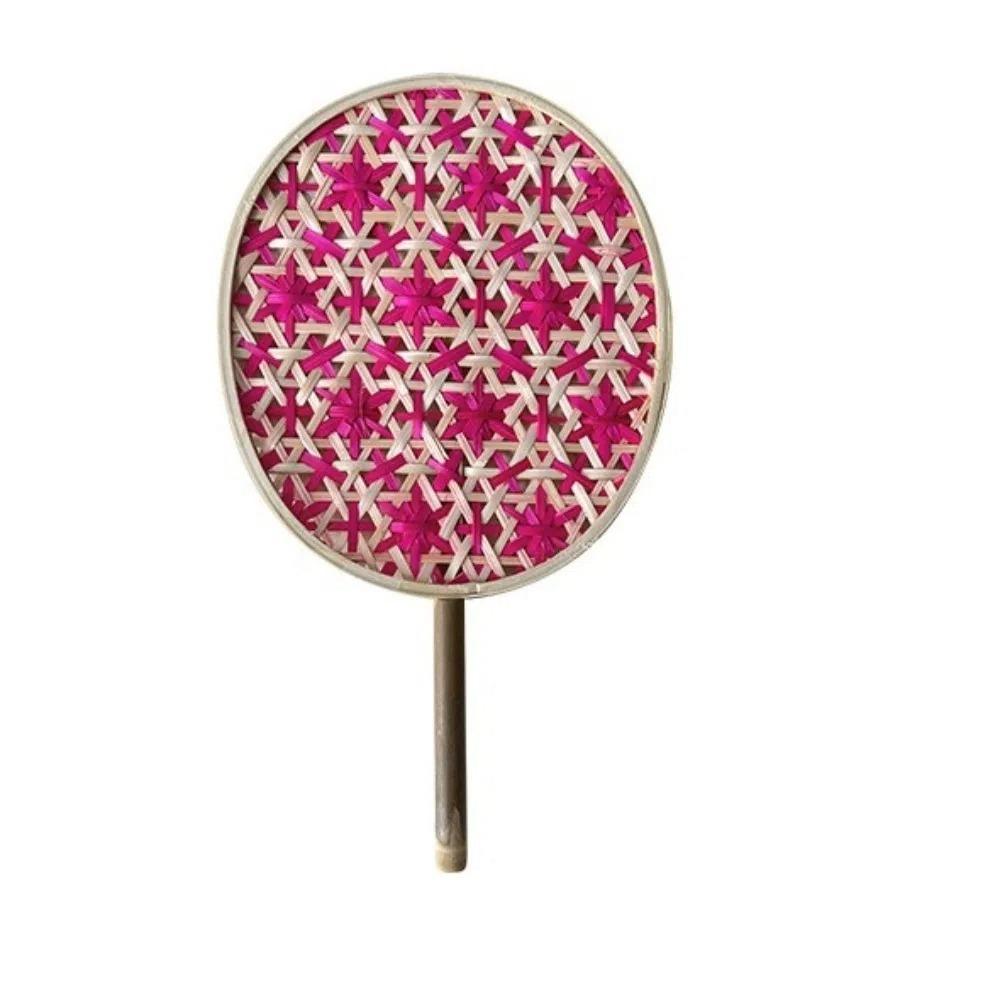 

Ancient Weaving Fan Handmade Hand Cranked Fan Home Decoration Bamboo Braided Fan Home Style B