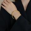 Brass Bamboo Knot Bangles Women's Solid Color Bracelets High End Elegant Versatile Simple Adjustable Zircon for Gifts
