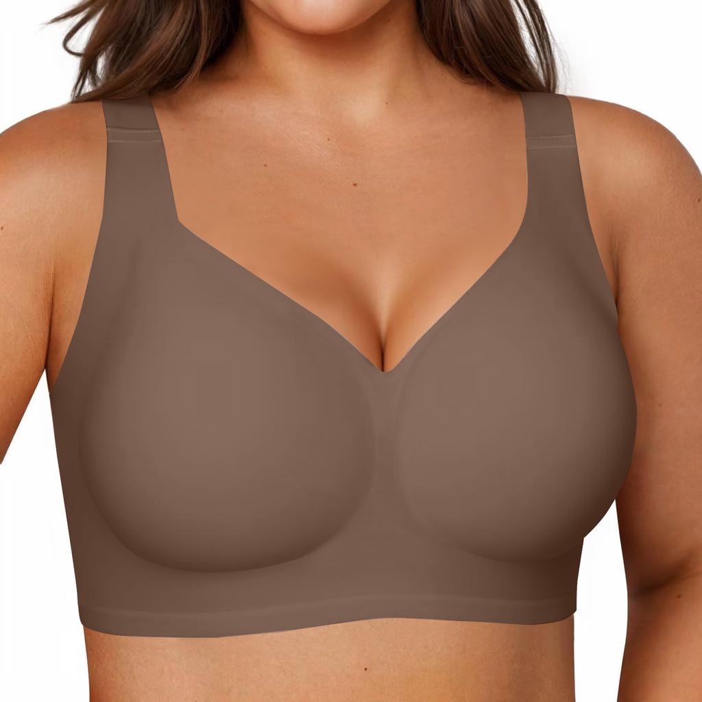 Jelly Bras For Women  Soft Wireless Push Up Bra Full Supportive Older Lift Back Coverage