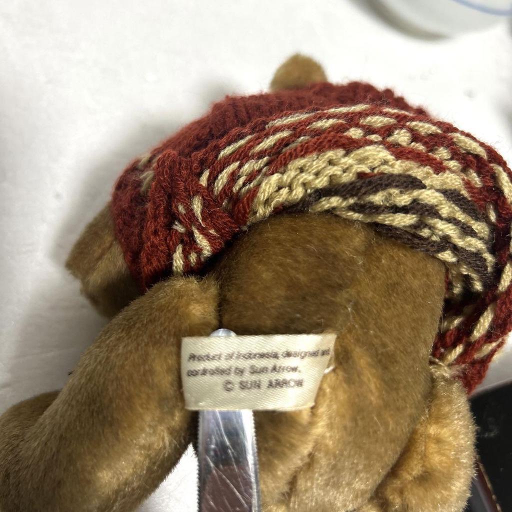 [USED] Retro Sun Arrow Plush Sweater Sitting Teddy Bear Ted Club