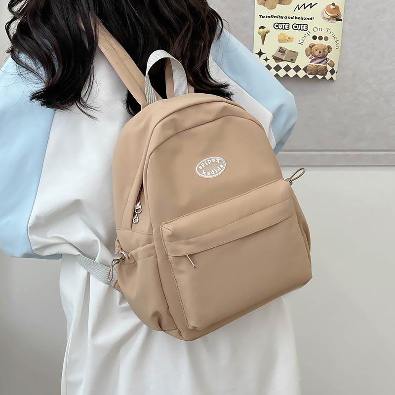 Schoolbag Summer Solid Color High Value Schoolbag Female College Student Simple Versatile Backpack Fashion Lightweight Travel Mini Backpack
