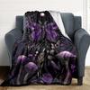 1pc Purple Moonlit Garden Blanket, Lightweight Flannel Throw Blanket for Sofa, Bed, Travel, Camping, Living Room, Office, Couch022