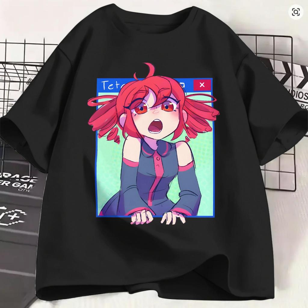 Kasane Teto Tshirt For Unisex Vintage 100 Cotton Tees Crewneck Short Sleeve T Shirts Birthday Present Tops